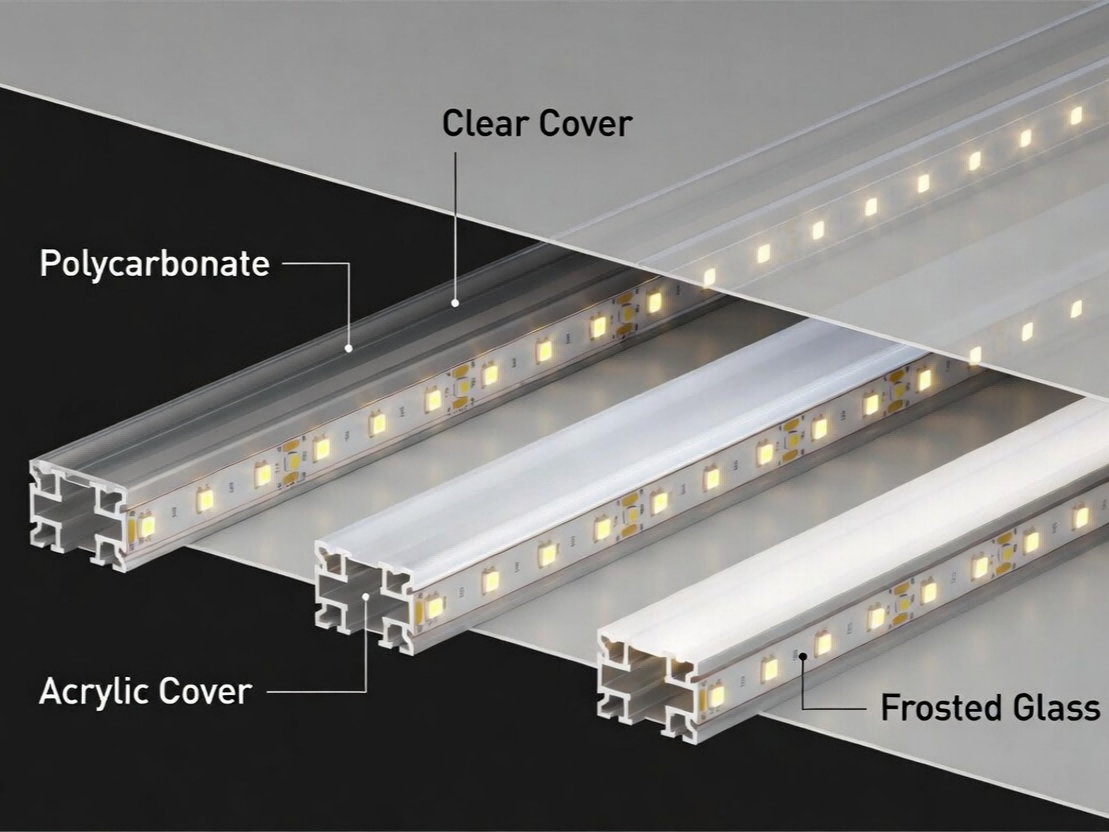 LED difuzora pārsegu veidi: materiāli, gaismas caurlaidība un izvēle